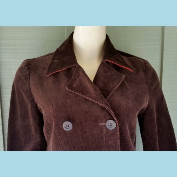MICHAEL KORS Brown Double Breasted Corduroy Jacket S - Picture 2 of 5